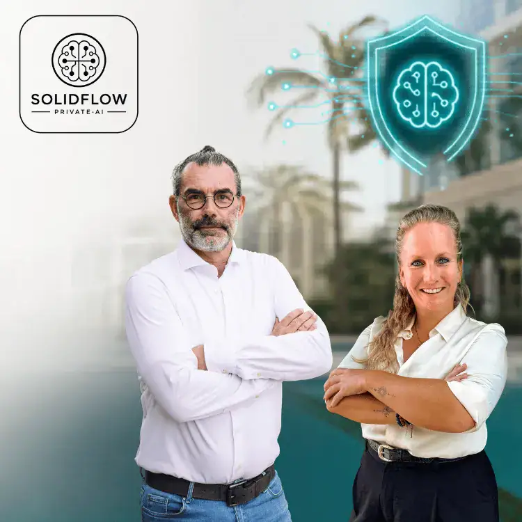 Robin Devid en Alex Visser, samenwerkingspartners voor SolidFlow private AI